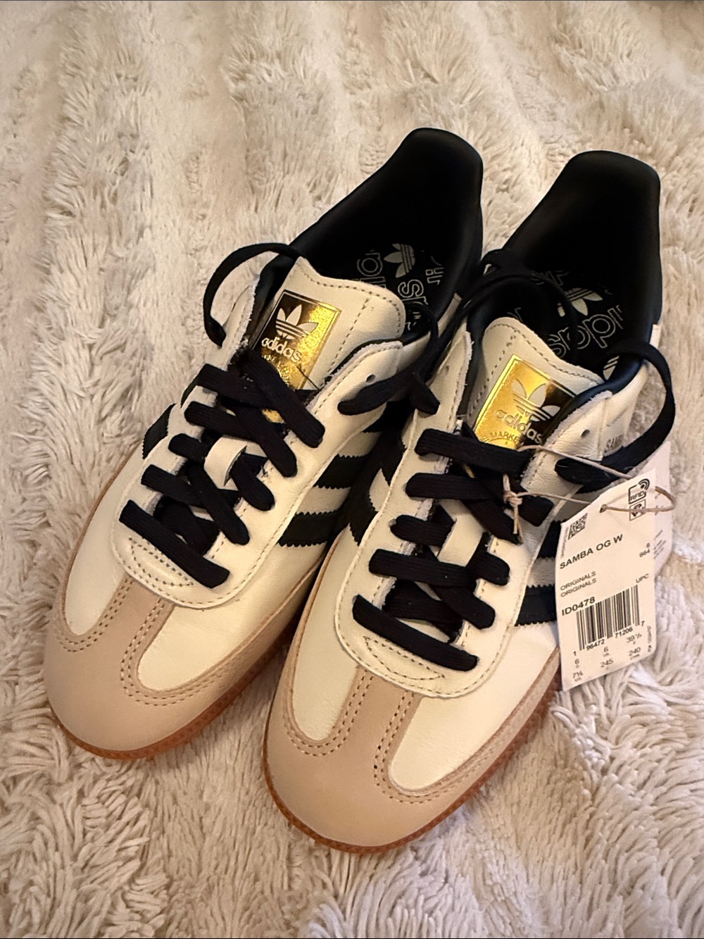 adidas Samba OG W Sneakers in Cream, Tan & Black